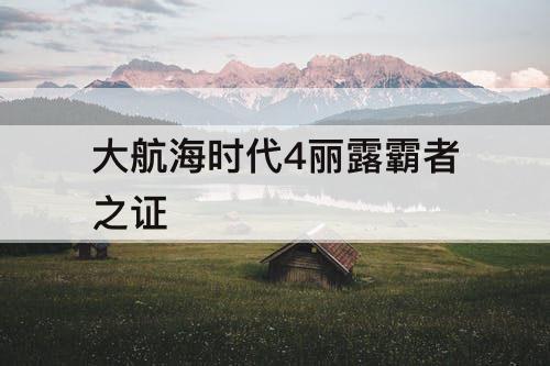 大航海时代4丽露霸者之证
