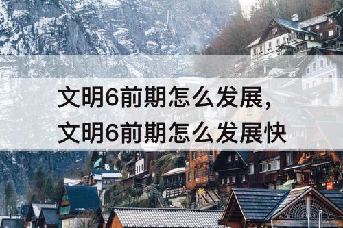 文明6前期怎么发展，文明6前期怎么发展快