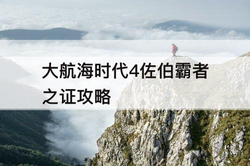 大航海时代4佐伯霸者之证攻略