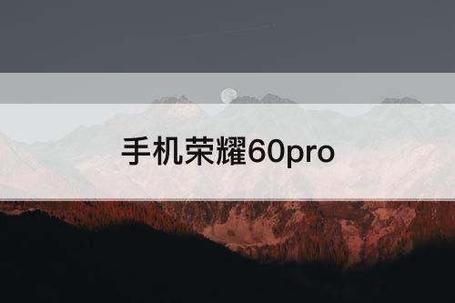 手机荣耀60pro