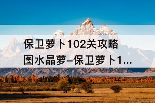 保卫萝卜102关攻略图水晶萝-保卫萝卜102关攻略图水晶萝卜视频