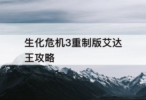 生化危机3重制版艾达王攻略