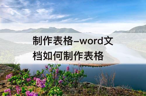 制作表格-word文档如何制作表格