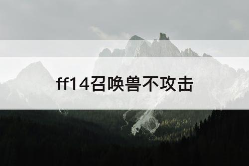 ff14召唤兽不攻击