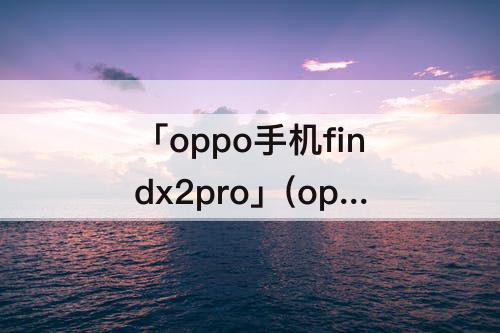 「oppo手机findx2pro」(oppo手机findx2pro声音接发囗)