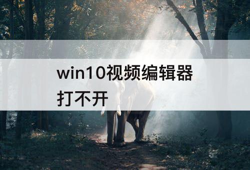 win10视频编辑器打不开