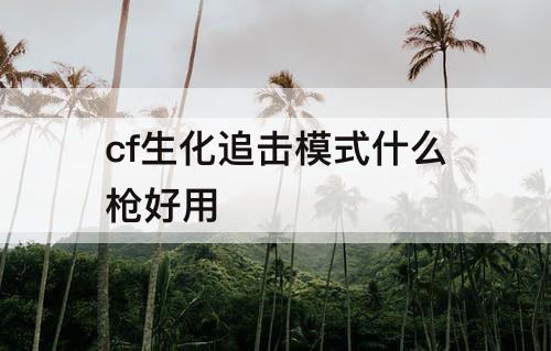 cf生化追击模式什么枪好用