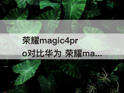 荣耀magic4pro对比华为 荣耀magic4pro对比华为mate40pro参数
