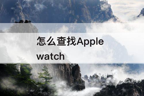 怎么查找Apple watch