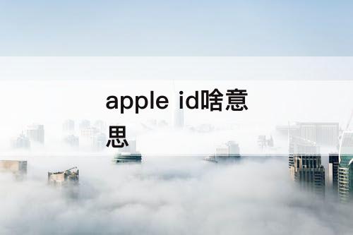apple id啥意思