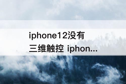 iphone12没有三维触控 iphone12没有三维触控怎么承重