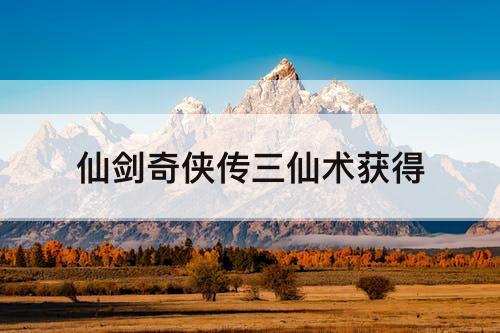 仙剑奇侠传三仙术获得