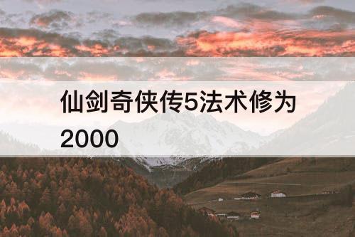 仙剑奇侠传5法术修为2000