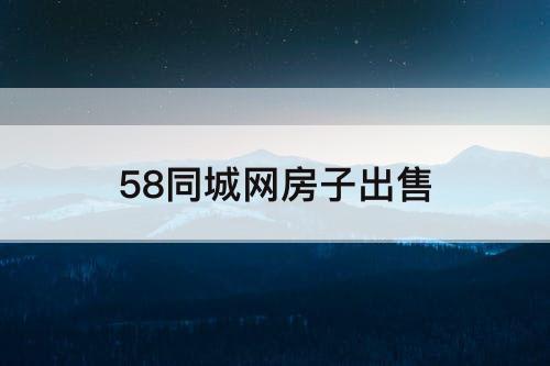 58同城网房子出售