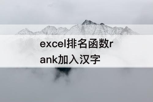 excel排名函数rank加入汉字