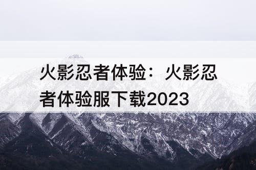 火影忍者体验：火影忍者体验服下载2023