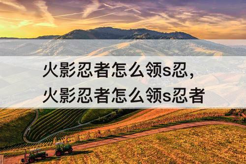 火影忍者怎么领s忍，火影忍者怎么领s忍者