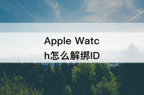 Apple Watch怎么解绑ID