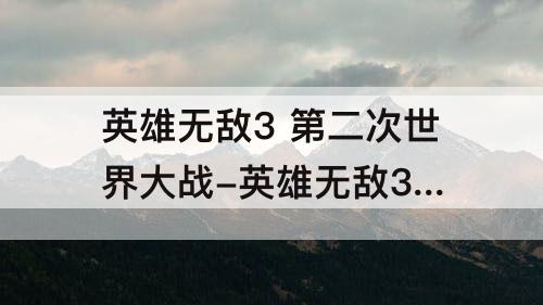 英雄无敌3 第二次世界大战-英雄无敌3 第二次世界大战 奥斯陆