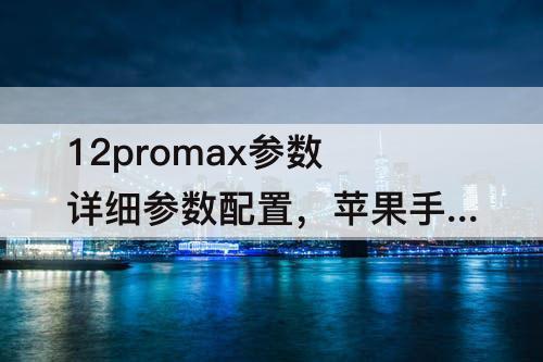 12promax参数详细参数配置，苹果手机12promax参数详细参数配置