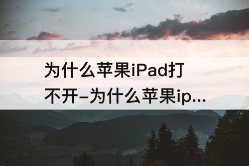 为什么苹果iPad打不开-为什么苹果ipad打不开安全指令