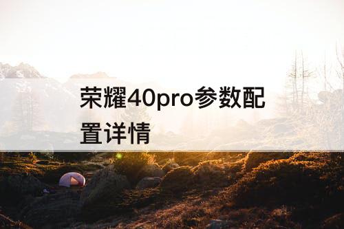 荣耀40pro参数配置详情