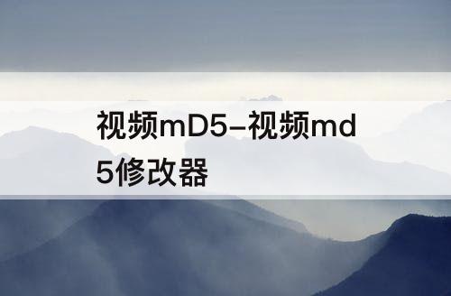 视频mD5-视频md5修改器