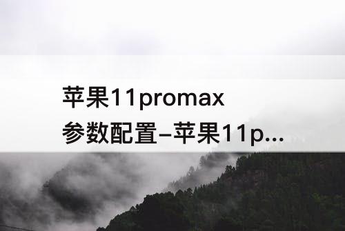 苹果11promax参数配置-苹果11promax参数配置详细