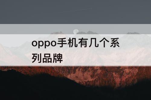 oppo手机有几个系列品牌