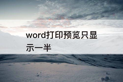 word打印预览只显示一半