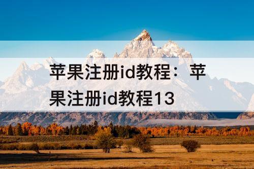 苹果注册id教程：苹果注册id教程13