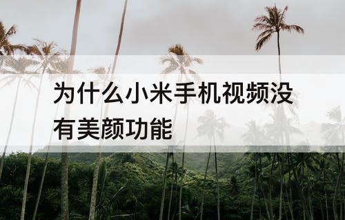 为什么小米手机视频没有美颜功能