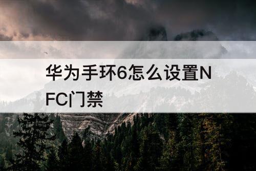 华为手环6怎么设置NFC门禁