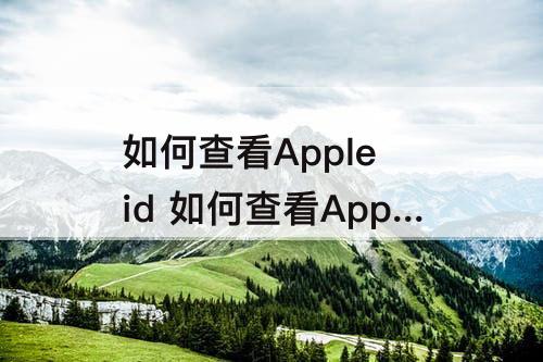 如何查看Apple id 如何查看Apple ID账号