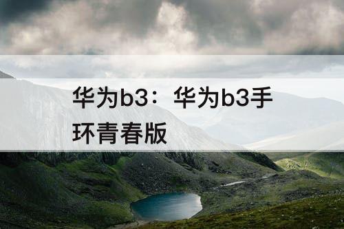 华为b3：华为b3手环青春版