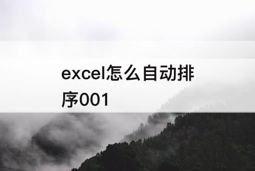 excel怎么自动排序001