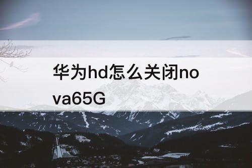 华为hd怎么关闭nova65G