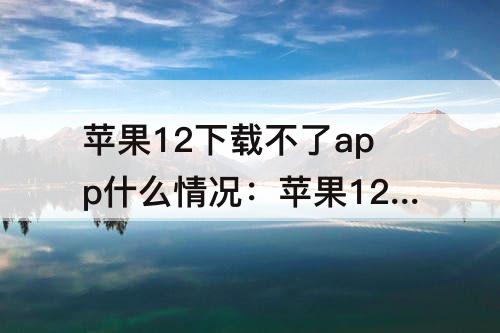 苹果12下载不了app什么情况：苹果12下载不了app什么情况要打开辅助