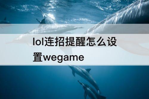 lol连招提醒怎么设置wegame