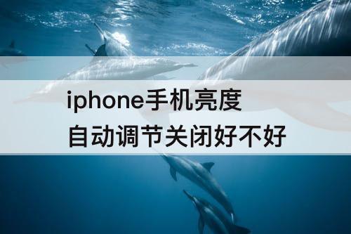 iphone手机亮度自动调节关闭好不好