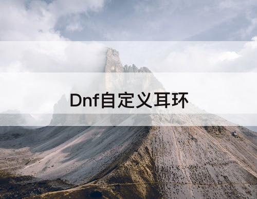 Dnf自定义耳环