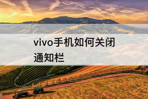 vivo手机如何关闭通知栏