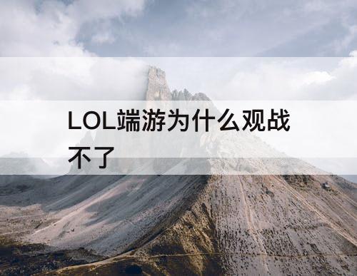 LOL端游为什么观战不了
