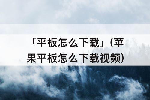 「平板怎么下载」(苹果平板怎么下载视频)