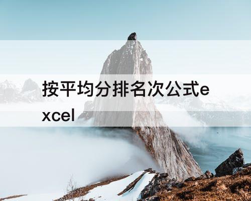 按平均分排名次公式excel