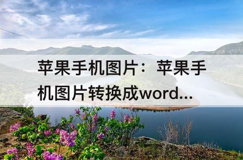 苹果手机图片：苹果手机图片转换成word的方法