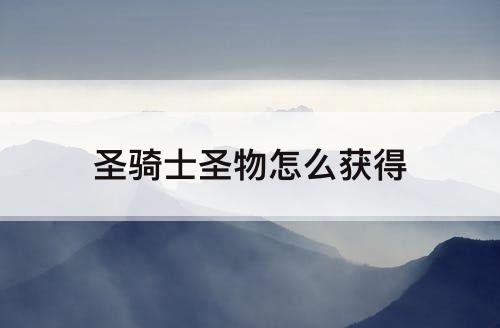 圣骑士圣物怎么获得