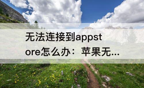 无法连接到appstore怎么办：苹果无法连接到appstore怎么办