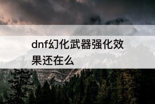 dnf幻化武器强化效果还在么