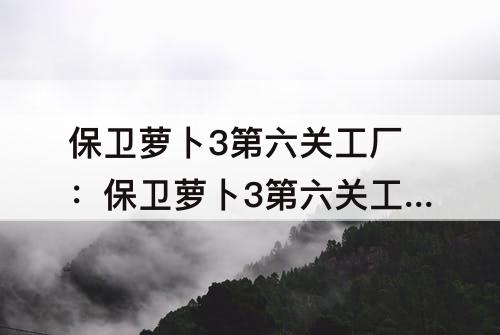 保卫萝卜3第六关工厂：保卫萝卜3第六关工厂攻略